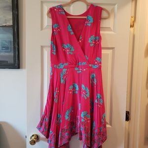 Maje Reversible dress in pink and blue floral